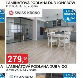 LAMINÁTOVÁ PODLAHA DUB VIGO 8 mm, AC5/33 v-spára