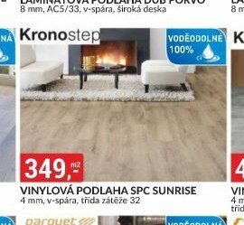 VINYLOVÁ PODLAHA SPC SUNRISE 4 mm, v-spára, třída zátěže 32