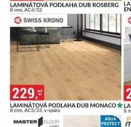 LAMINÁTOVÁ PODLAHA DUB MONACO 8 mm, AC5/33, v-spára