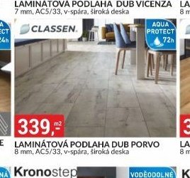 LAMINÁTOVÁ PODLAHA DUB PORVO 8 mm, AC5/33, v-spára, široká deska