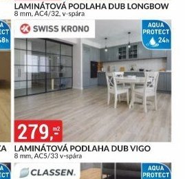 LAMINÁTOVÁ PODLAHA DUB VIGO 8 mm, AC5/33 v-spára