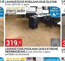 LAMINÁTOVÁ PODLAHA DUB EXTREME HERRINGBONE 8 mm, AC5/33, v-spára pokládka na stromeček