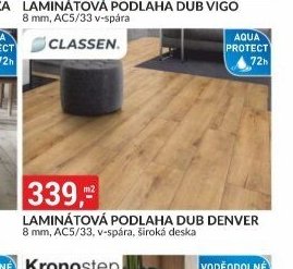 LAMINÁTOVÁ PODLAHA DUB DENVER 8 mm, AC5/33, široká deska