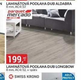 Laminátová podlaha Dub Longbow 8 mm, AC4/32, v-spára