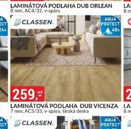 Laminátová podlaha Dub Vicenza 7 mm, AC5/33, v-spára, široká deska