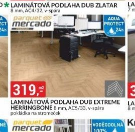 Laminátová podlaha Dub Extreme Herringbone 8 mm, AC5/33, v-spára pokládka na stromeček