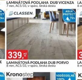 Laminátová podlaha Dub Porvo 8 mm, AC5/33, v-spára, široká deska