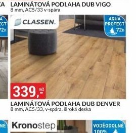 Laminátová podlaha Dub Denver 8 mm, AC5/33, široká deska