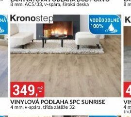Vinylová podlaha SPC Sunrise 4 mm, v-spára, třída zátěže 32