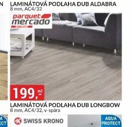 Laminátová podlaha Dub Longbow 8 mm, AC4/32, v-spára