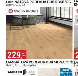 Laminátová podlaha Dub Monaco 8 mm, AC5/33, v-spára