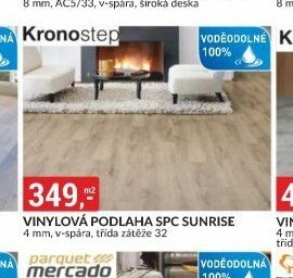Vinylová podlaha SPC Sunrise 4 mm, v-spára, třída zátěže 32