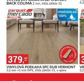 Vinylová podlaha SPC Dub Vermont 3,2 mm +1 mm IXPE, třída zátěže 31, v-spára