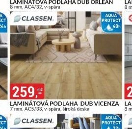 Laminátová podlaha Dub Vicenza 7 mm, AC5/33, v-spára, široká deska