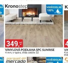 Vinylová podlaha SPC Sunrise 4 mm, v-spára, třída zátěže 32