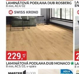 LAMINÁTOVÁ PODLAHA DUB MONACO 8 mm, AC5/33, v-spára