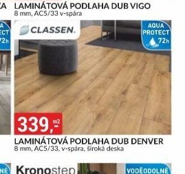 LAMINÁTOVÁ PODLAHA DUB DENVER 8 mm, AC5/33, široká deska