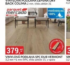 VINYLOVÁ PODLAHA SPC DUB VERMONT 3,2 mm +1 mm IXPE, třída zátěže 31, v-spára
