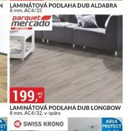 LAMINÁTOVÁ PODLAHA DUB LONGBOW 8 mm, AC4/32, v-spára