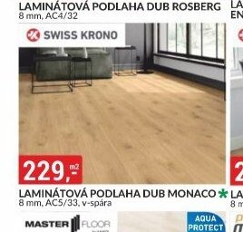 LAMINÁTOVÁ PODLAHA DUB MONACO 8 mm, AC5/33, v-spára
