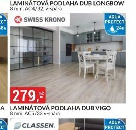 LAMINÁTOVÁ PODLAHA DUB VIGO 8 mm, AC5/33, v-spára