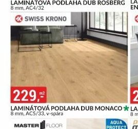 LAMINÁTOVÁ PODLAHA DUB MONACO 8 mm, AC5/33, v-spára