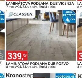 LAMINÁTOVÁ PODLAHA DUB PORVO 8 mm, AC5/33, v-spára, široká deska