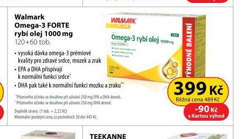 Walmark Omega-3 FORTE rybí olej 1000 mg 120+60 tob.