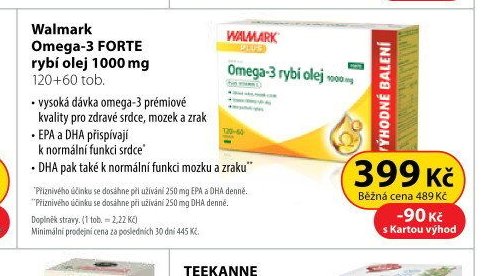 Walmark Omega-3 FORTE rybí olej 1000 mg 120+60 tob.