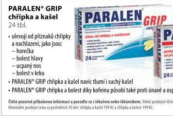 Tablety chřipka a kašel Grip Paralen