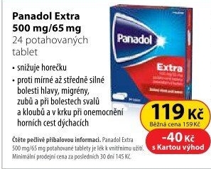 Tablety proti bolesti Extra Novum Panadol