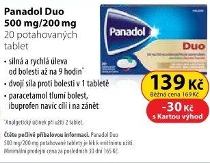 Tablety proti bolesti Panadol Duo