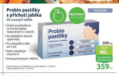 Probio pastilky s příchutí jablka