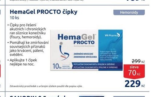 HemaGel PROCTO čípky 10 ks