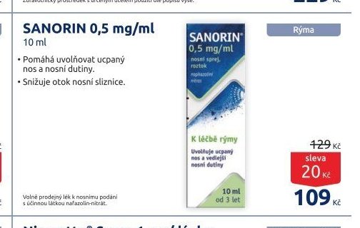 SANORIN 0,5 mg/ml 10 ml
