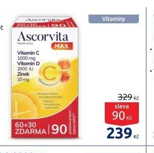 Ascorvita Max 60 + 30 potahovaných tablet