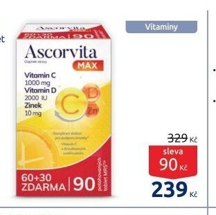 Ascorvita Max 60 + 30 potahovaných tablet