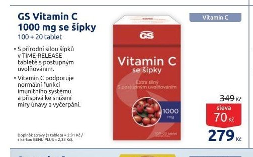 GS Vitamin C 1000 mg se šípky