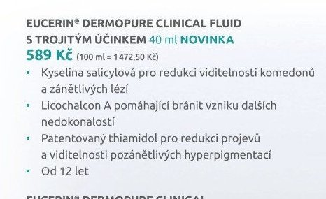 EUCERIN® DERMOPURE CLINICAL FLUID S TROJITÝM ÚČINKEM