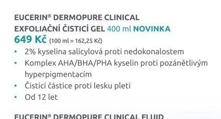 EUCERIN DERMOPURE CLINICAL EXFOLIAČNÍ ČISTÍCÍ GEL