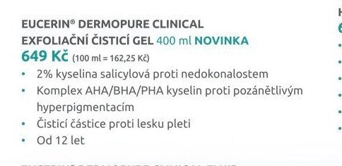 EUCERIN DERMOPURE CLINICAL EXFOLIAČNÍ ČISTICÍ GEL 400 ml - BENU Lékárna akcniletaky.com