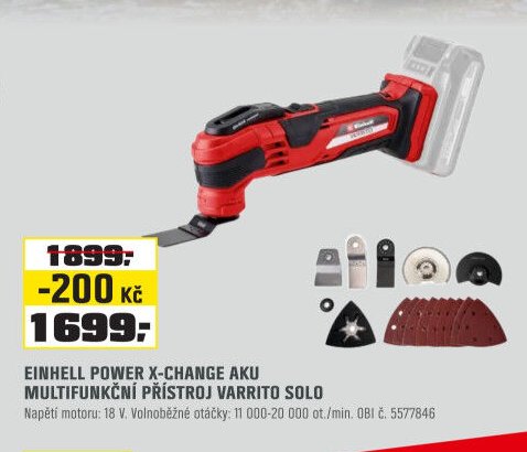 EINHELL POWER X-CHANGE AKU MULTIFUNKČNÍ PŘÍSTROJ VARRITO SOLO