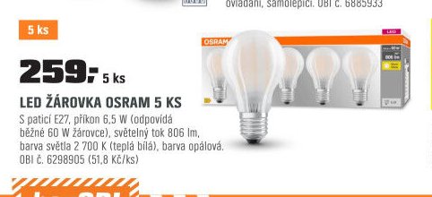 LED ŽÁROVKA OSRAM 5 KS