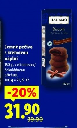 Jemné pečivo s krémovou náplní