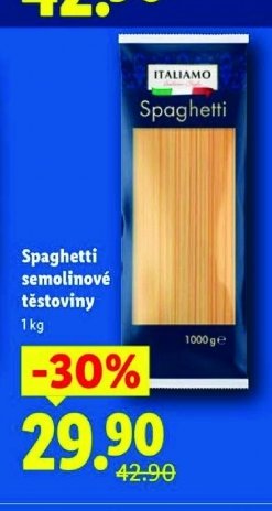 Spaghetti semolinové těstoviny