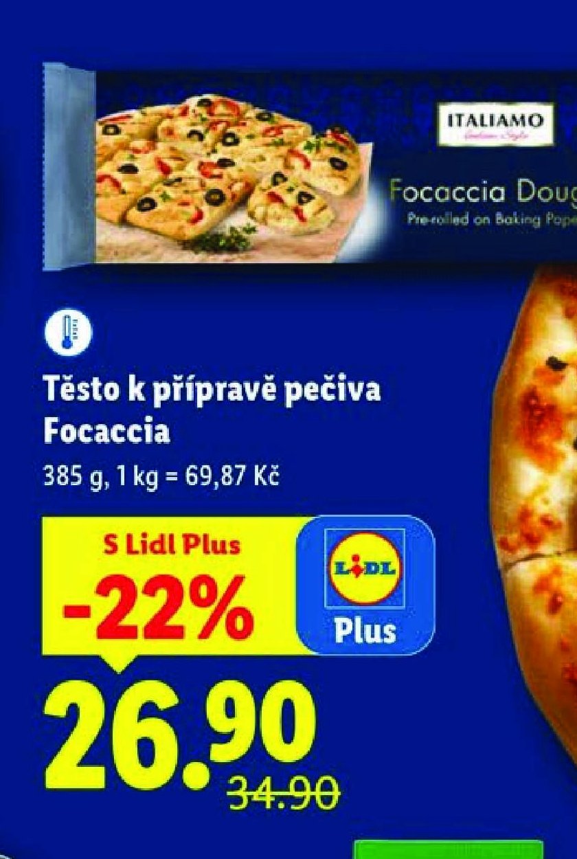 Těsto k přípravě pečiva Focaccia