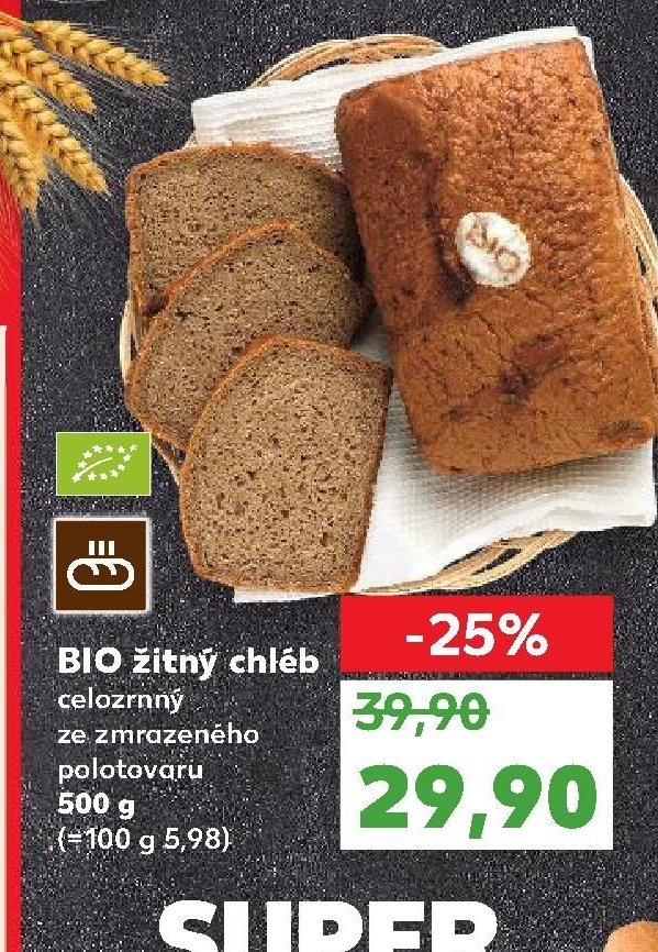 BIO žitný chléb celozrnný