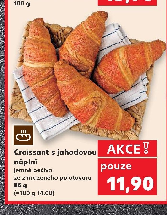 Croissant s jahodovou náplní