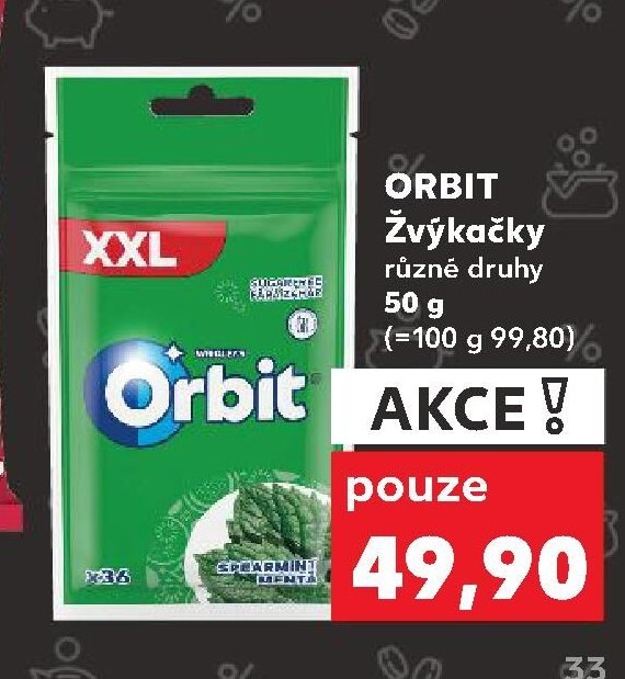 ORBIT Žvýkačky různé druhy