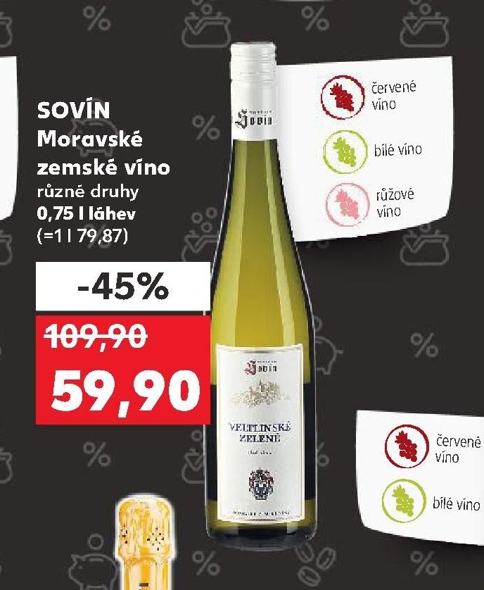 SOVÍN Moravské zemské víno různé druhy 0,75 l láhev - Kaufland akcniletaky.com